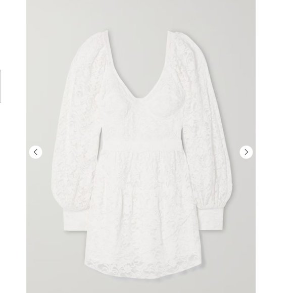 NWT LOVESHACKFANCY Alela cotton-blend corded lace mini dress - Picture 5 of 14